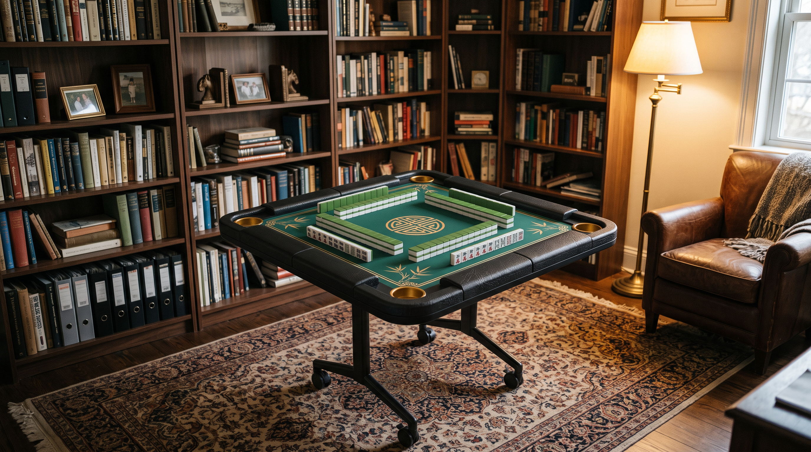 Jade Crane table in mid-century living room
